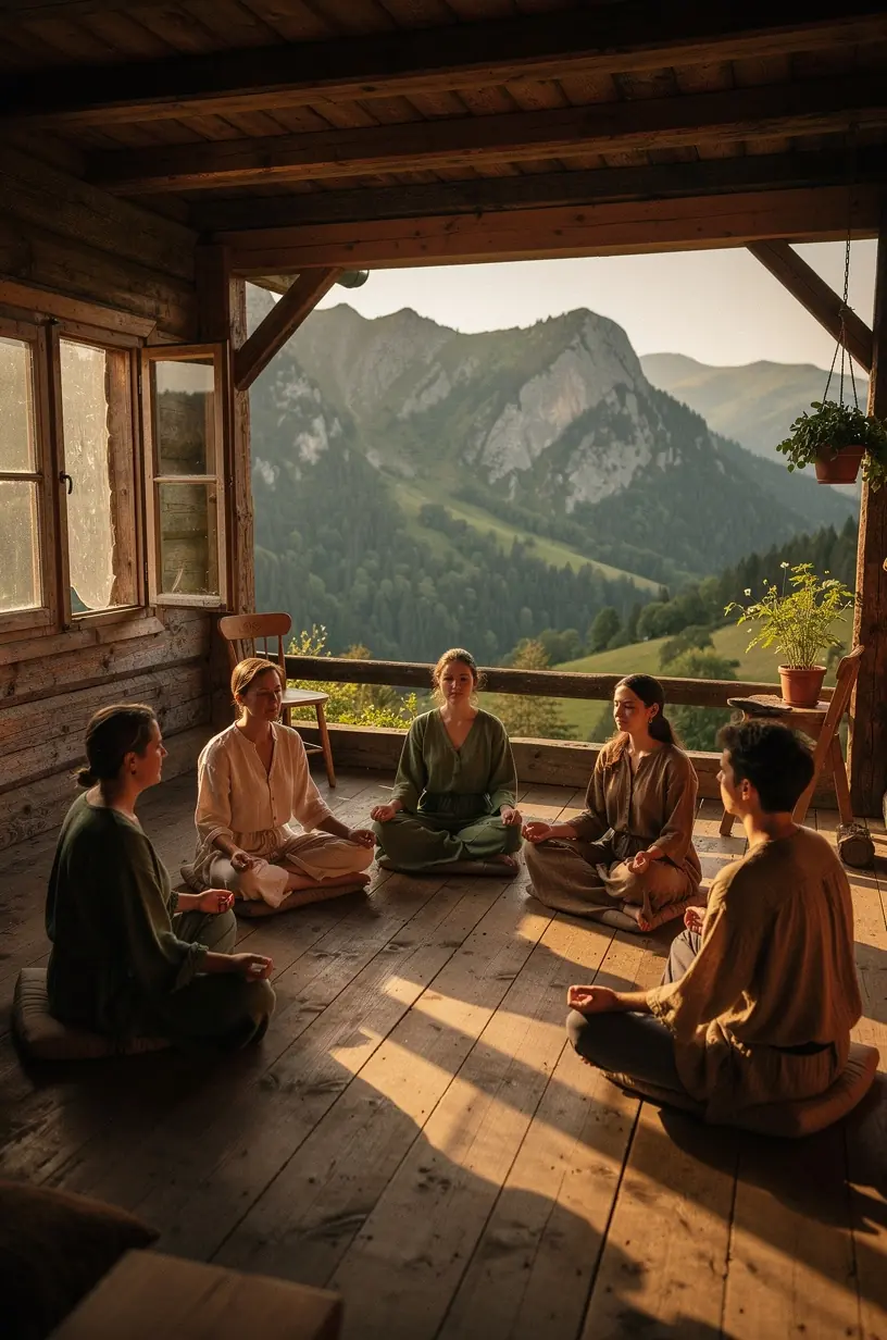 Persoană practicând yoga într-un spațiu luminos pentru susținerea sănătății mentale și fizice.